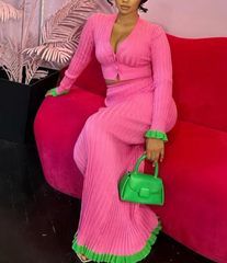 The "Sakura" 2 Piece Skirt Set in Pink | Ready to Ship — 40% OFF