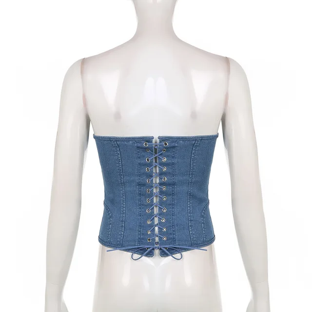 The "Tia" Denim Corset Top | Ready to Ship