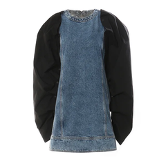 The "Delta" Denim Dress w/Slouch Sleeves | Ready to Ship — 40% OFF
