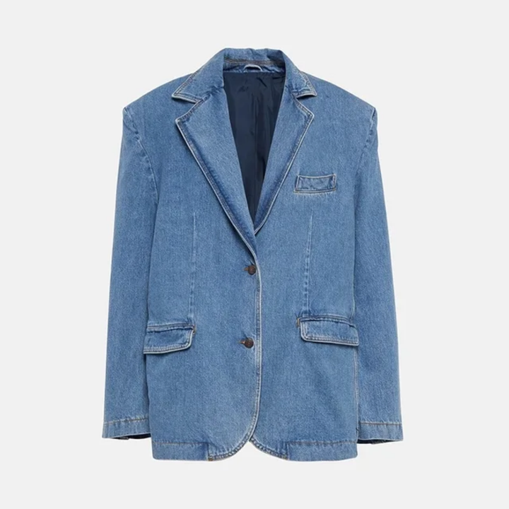 The "Denim Power" Oversized Blazer