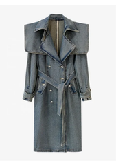 The "Denim Royalty" Oversized Denim Trench | Pre-Order - Ships Between June 20th - June 30th