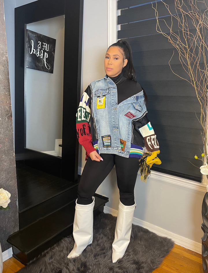 The "Urban Royalty" Oversized Denim Jacket in Blue | Ready to Ship