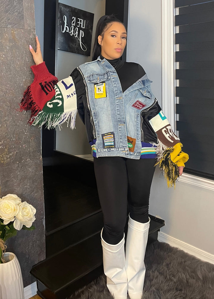 The "Urban Royalty" Oversized Denim Jacket in Blue | Ready to Ship