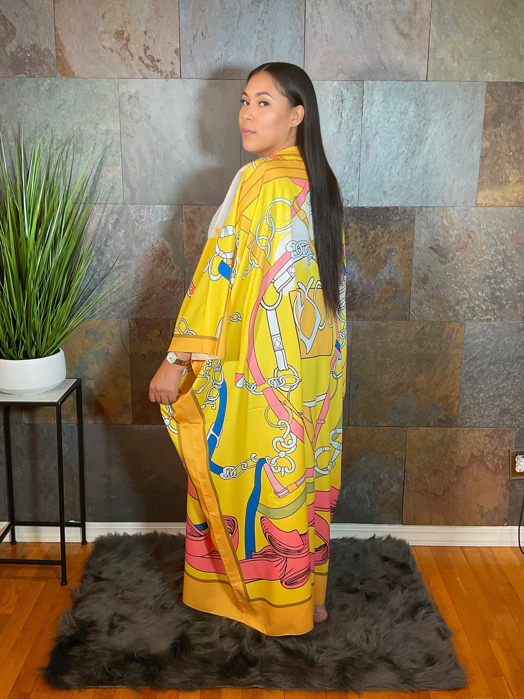 The "Adina" Print Kimono in Yellow | Ready to Ship