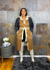 The "Letavia" Trench with Black Denim | Ready to Ship