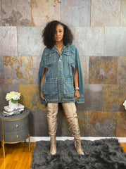 The "Kendra" Denim Cape Dress | Ready to Ship — 40% OFF