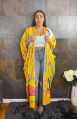 The "Adina" Print Kimono in Yellow | Ready to Ship — 40% OFF