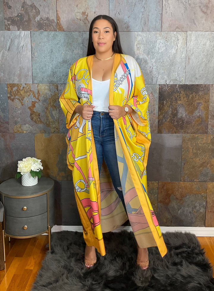 The "Adina" Print Kimono in Yellow | Ready to Ship
