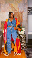 The "Material Girl" Long Kimono Sweater in Multicolor 4 | Pre-Order - Ships Nov 5th - Nov 15th