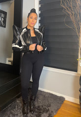 The "Fierce Velocity" Moto Jacket in Black & White – Warehouse Sale | Code: 40%OFF