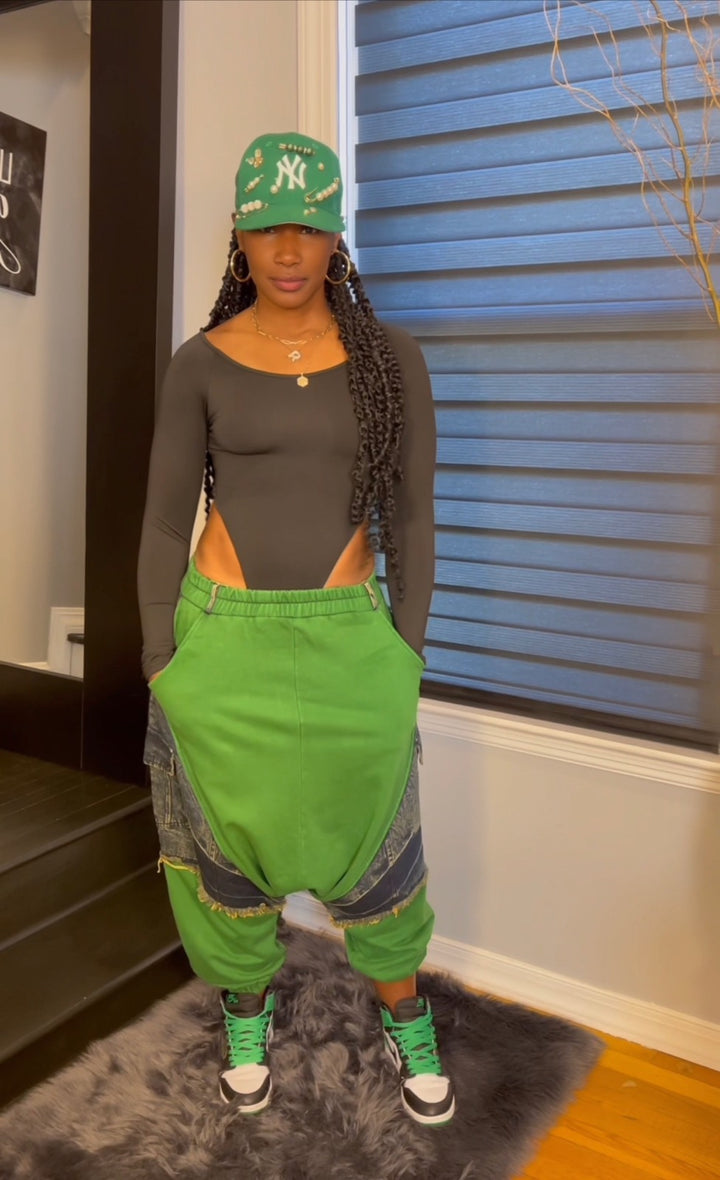 The "Nyasia" Harem Joggers in Green | Pre-Order Exclusive: Estimated ship date September 1, 2025