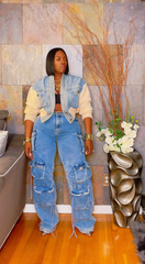 The "Danazjah" Cropped Denim + Sweater Jacket | Free Shipping Included
