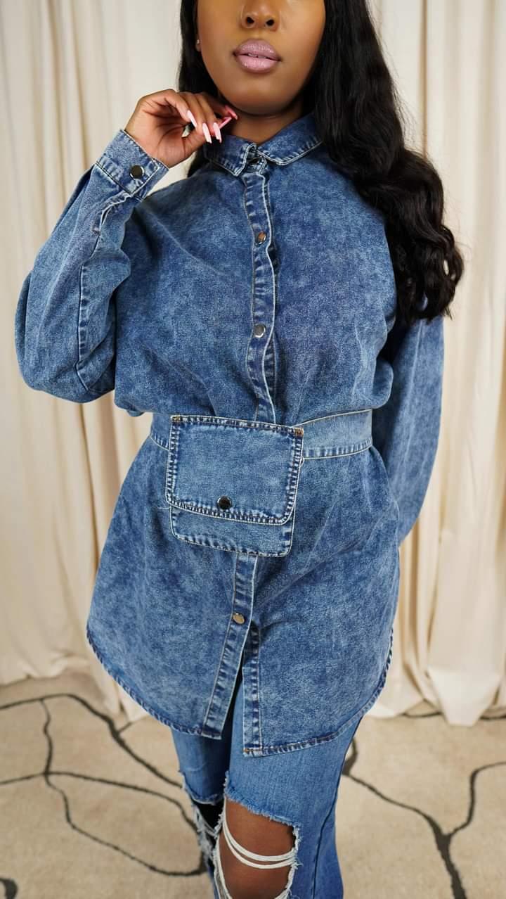 The "Kima" Oversized Denim Shirt | Ready to Ship