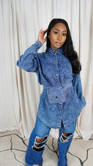 The "Kima" Oversized Denim Shirt | Ready to Ship — 40% OFF
