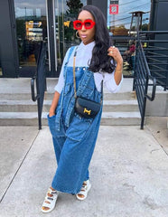 The "Nikki" Oversized Overalls in Blue | Ready to Ship