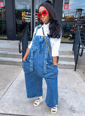 The "Nikki" Oversized Overalls in Blue | Ready to Ship