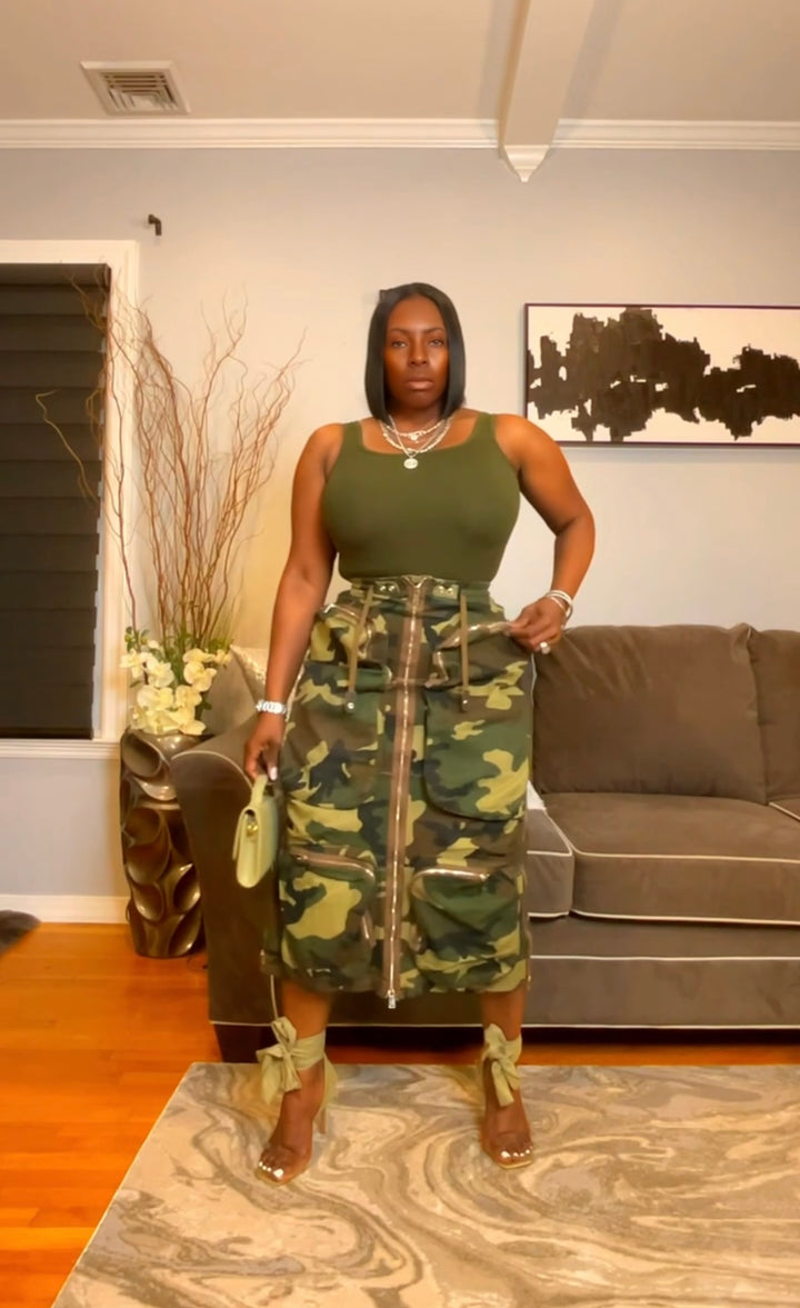The "TaNisha" Camo Cargo Skirt | Ready to Ship
