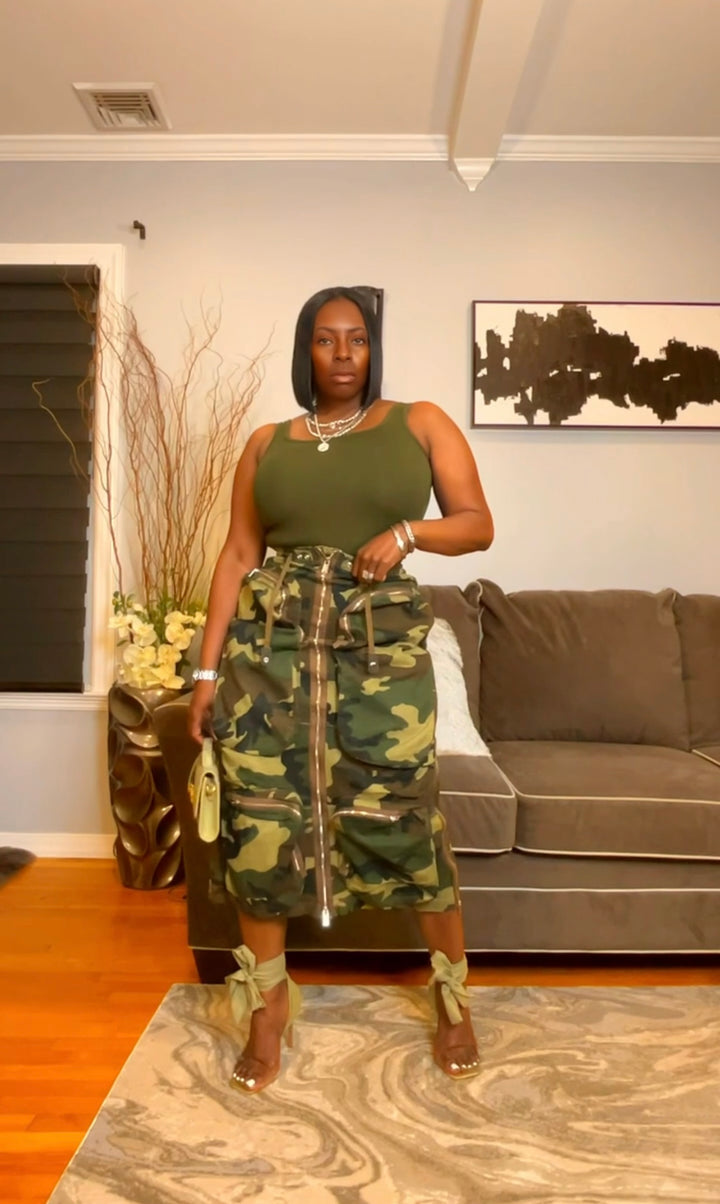 The "TaNisha" Camo Cargo Skirt | Ready to Ship