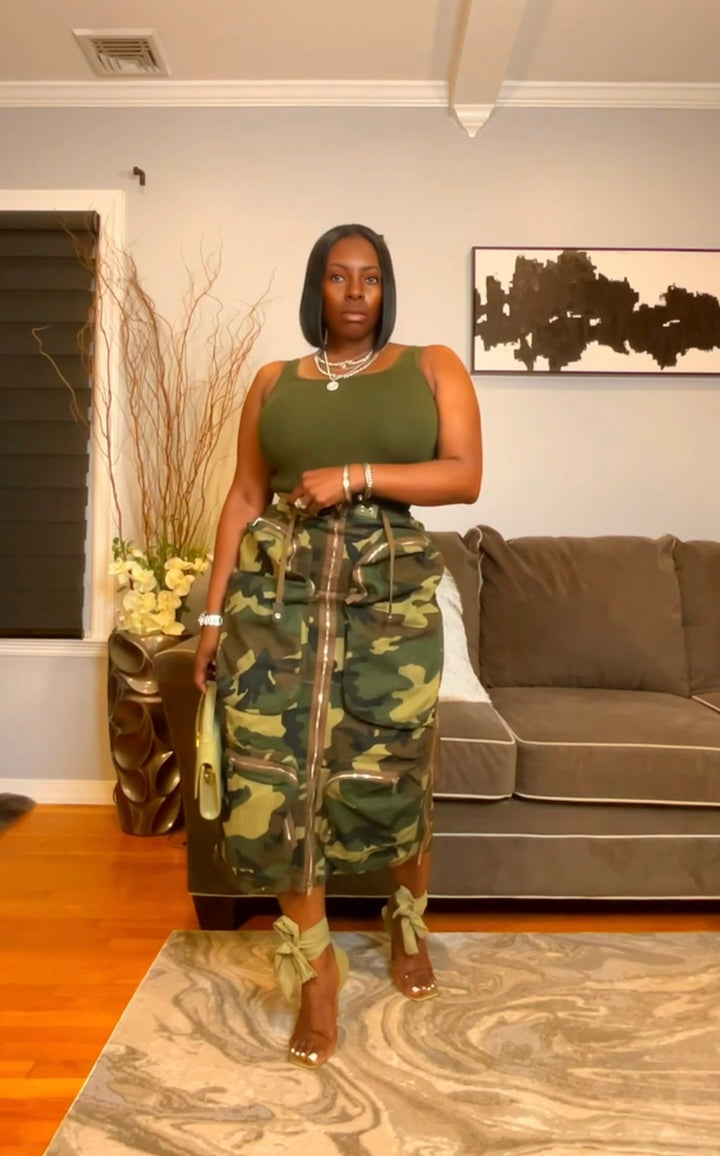 The "TaNisha" Camo Cargo Skirt | Ready to Ship