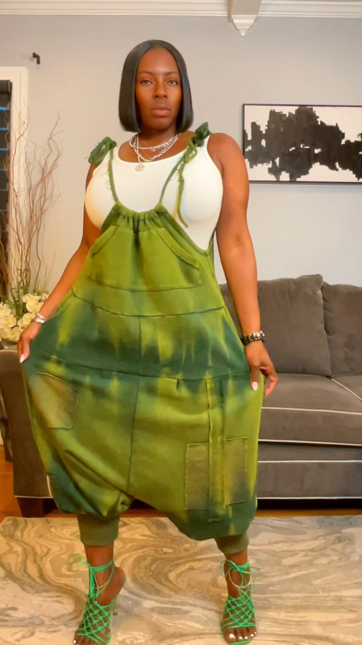 The "Jahzara" Oversized Harem Jumper in Green