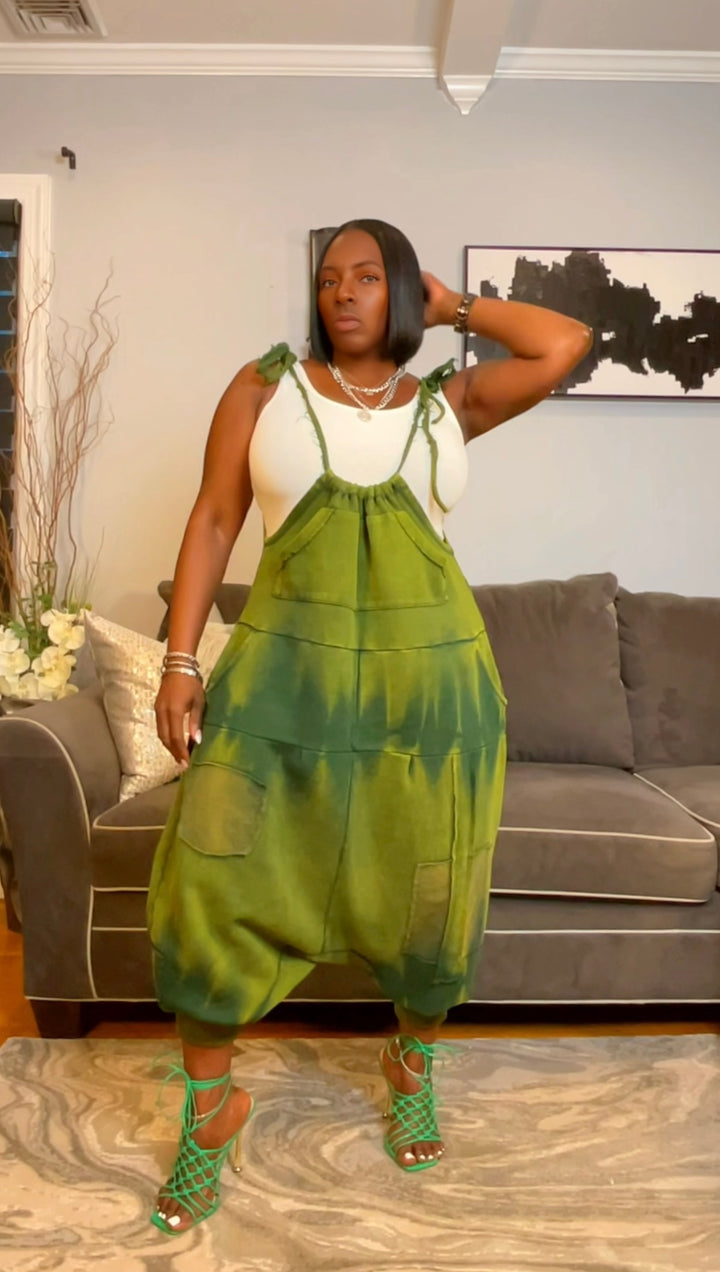 The "Jahzara" Oversized Harem Jumper in Green