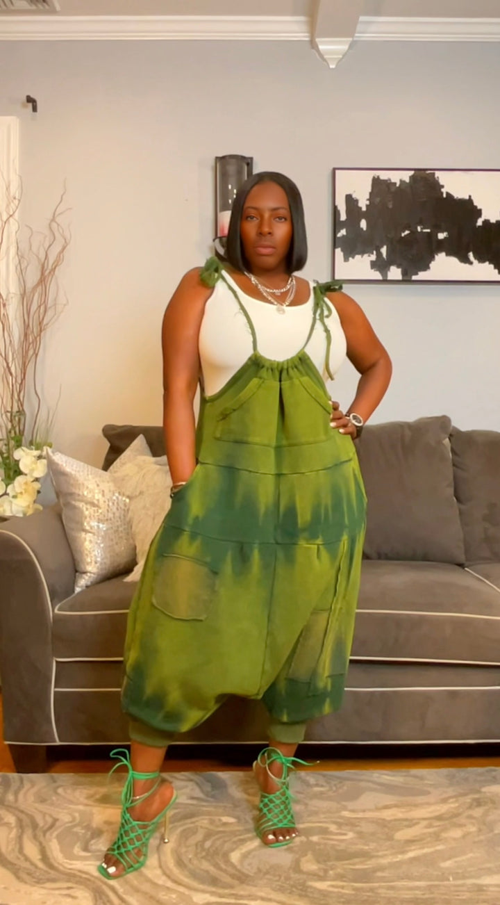 The "Jahzara" Oversized Harem Jumper in Green