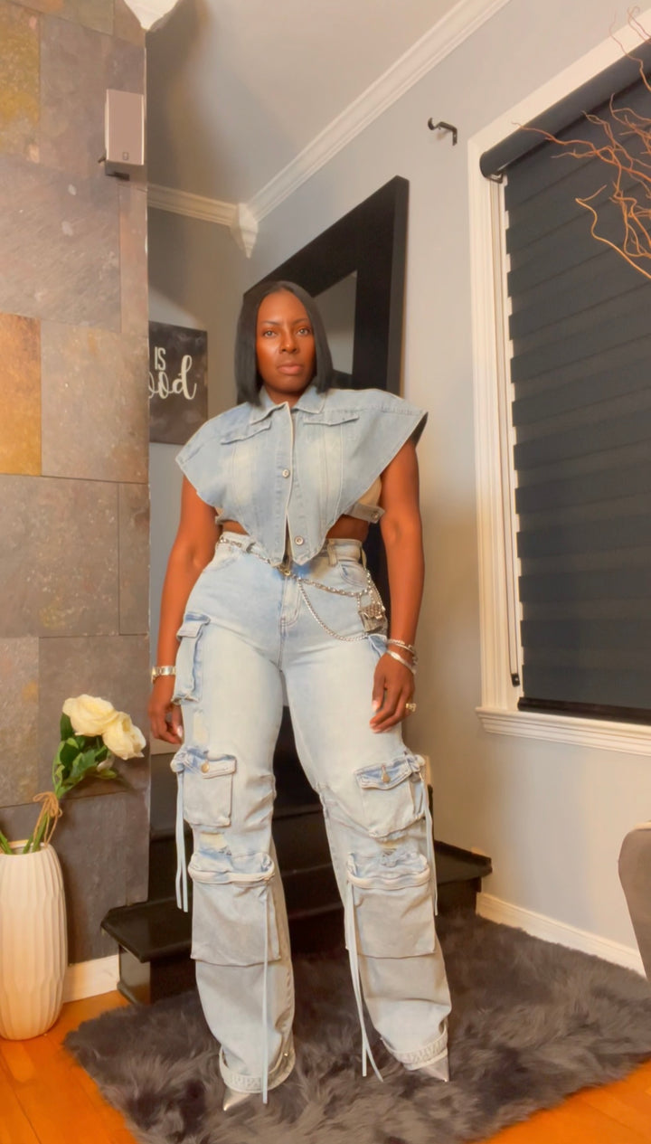 The "Zadaya" Crop Denim Vest – Ready to Ship