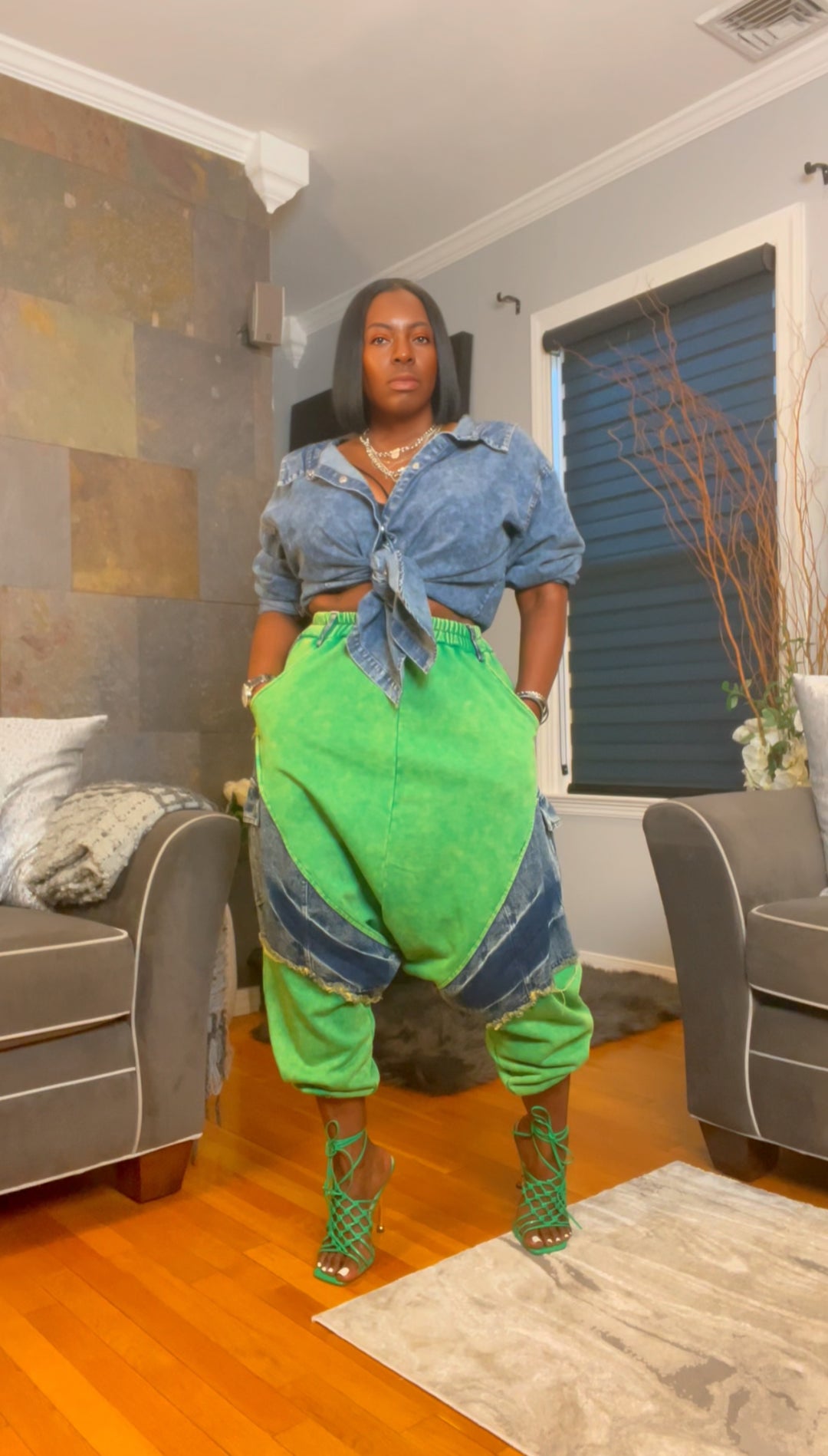 The "Nyasia" Harem Joggers in Green | Pre-Order