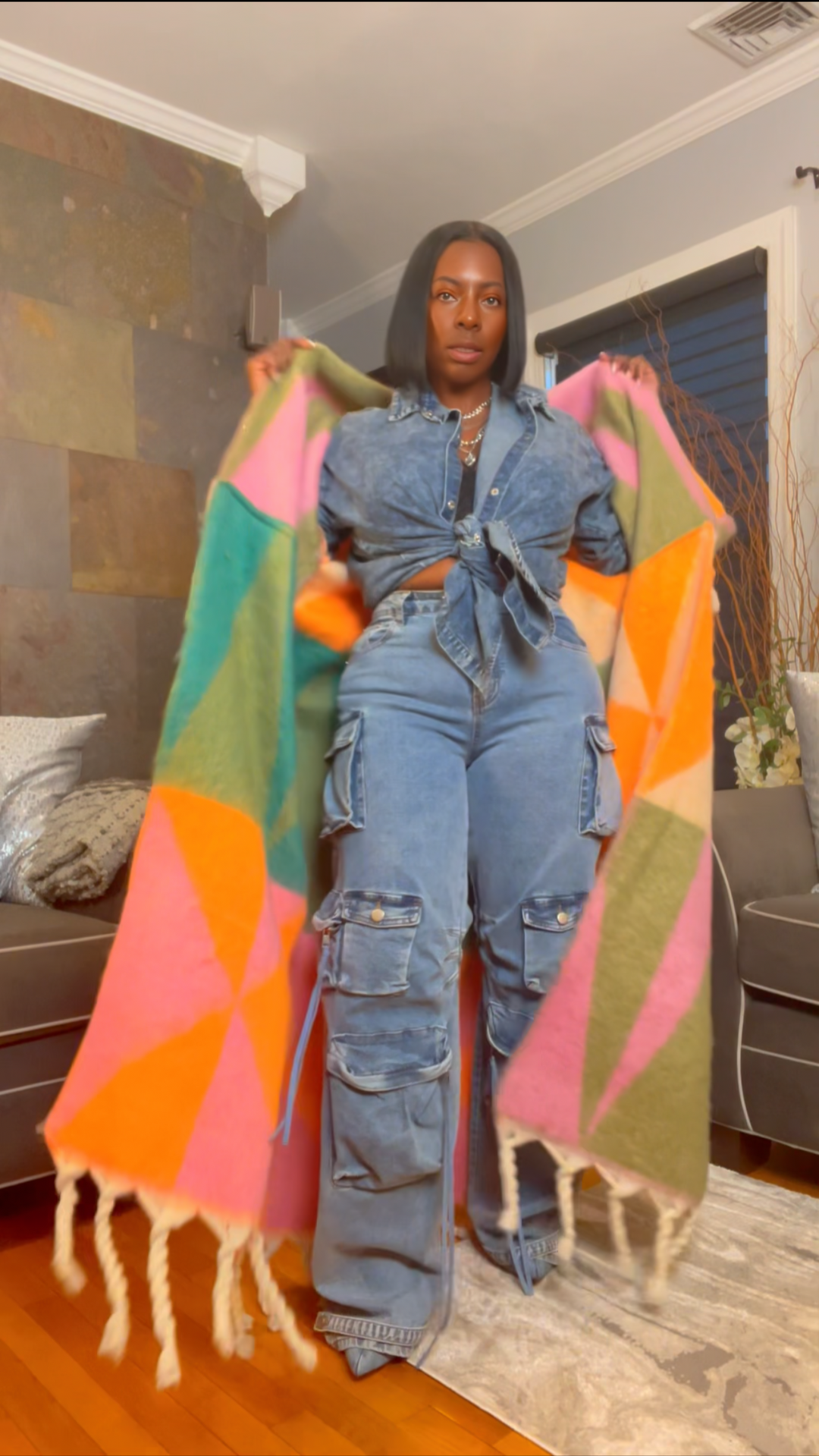 The "Material Girl" Long Kimono Sweater in Multicolor 2 | Ships Next Day