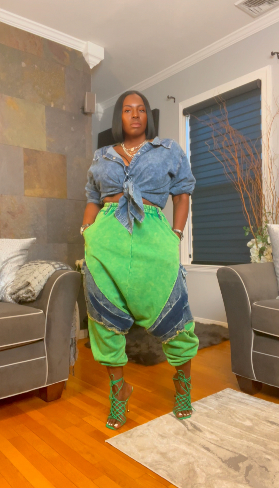 The "Nyasia" Harem Joggers in Green | Pre-Order