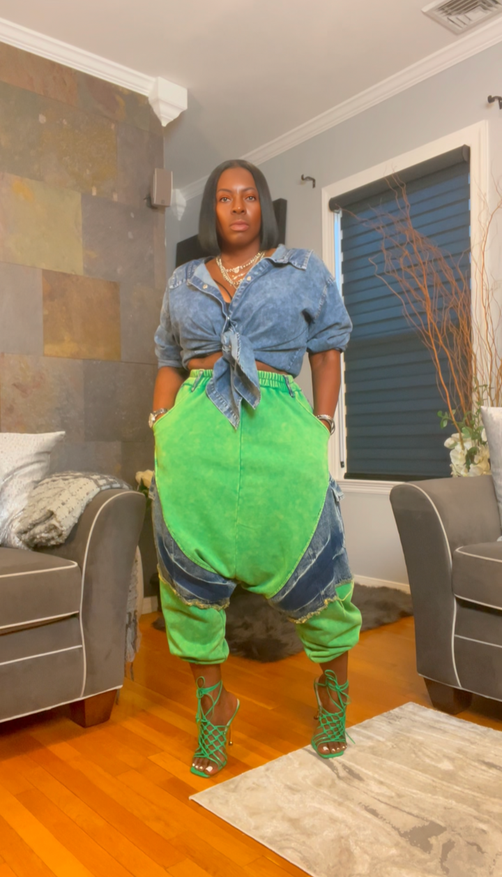 The "Nyasia" Harem Joggers in Green | Pre-Order