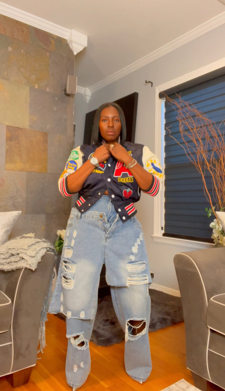 The "Jahvani" Distressed Denim Skirt Overlay Jeans | Pre-order
