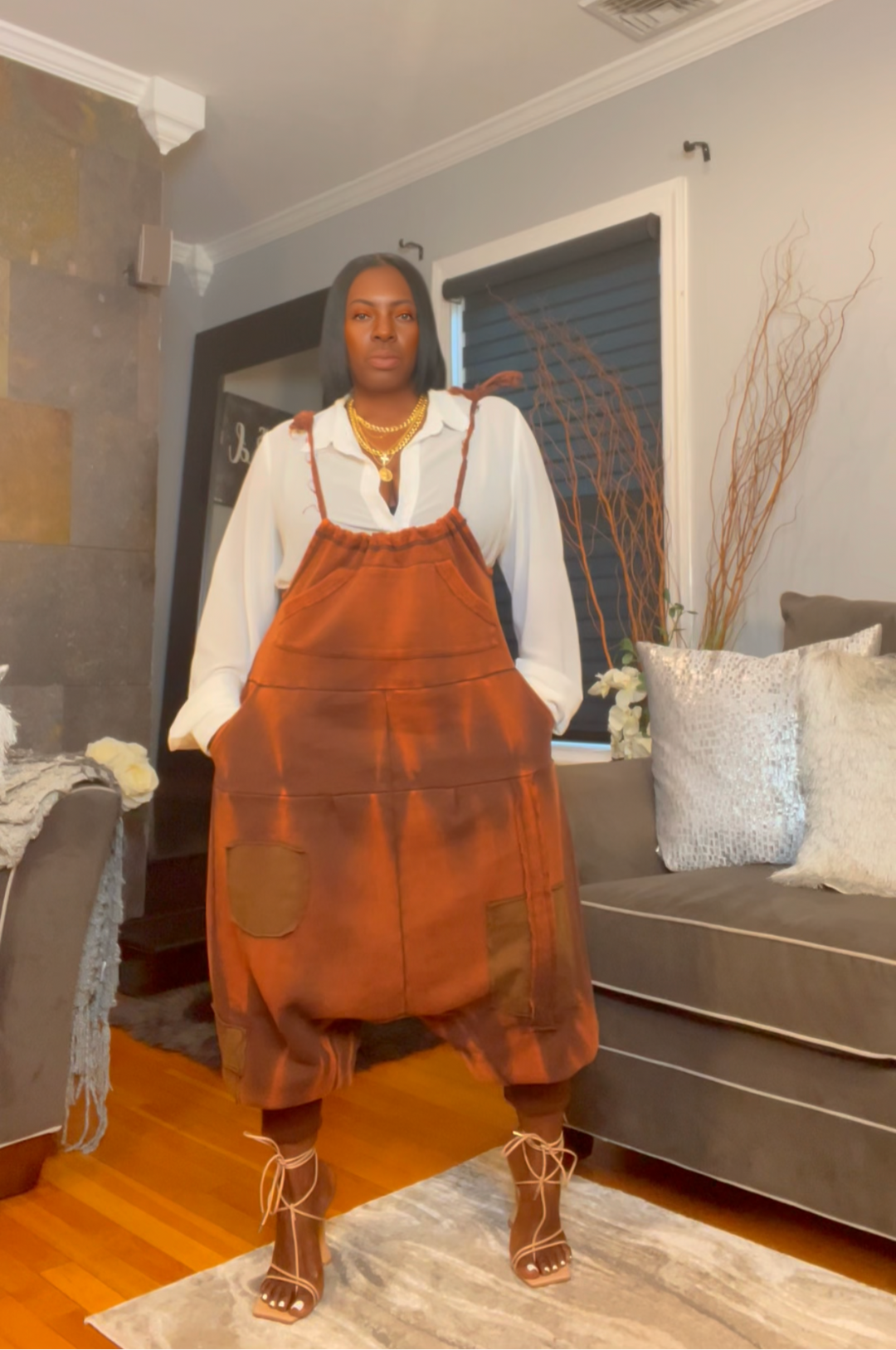 The "Jahzara" Oversized Harem Jumper in Rust | Pre-Order - Ships Between November 15th - November 30th