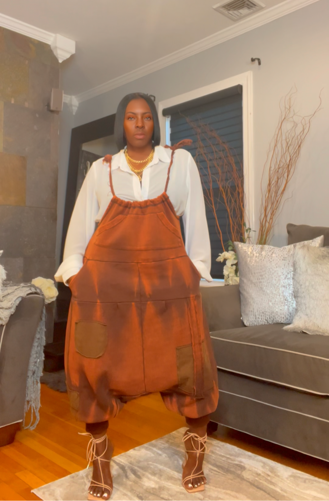 The "Jahzara" Oversized Harem Jumper in Rust | Pre-Order - Ships Between November 15th - November 30th