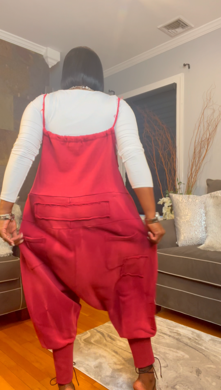 The "Jahzara" Oversized Harem Jumper in Red | Pre-Order - Ships Between November 15th - November 30th