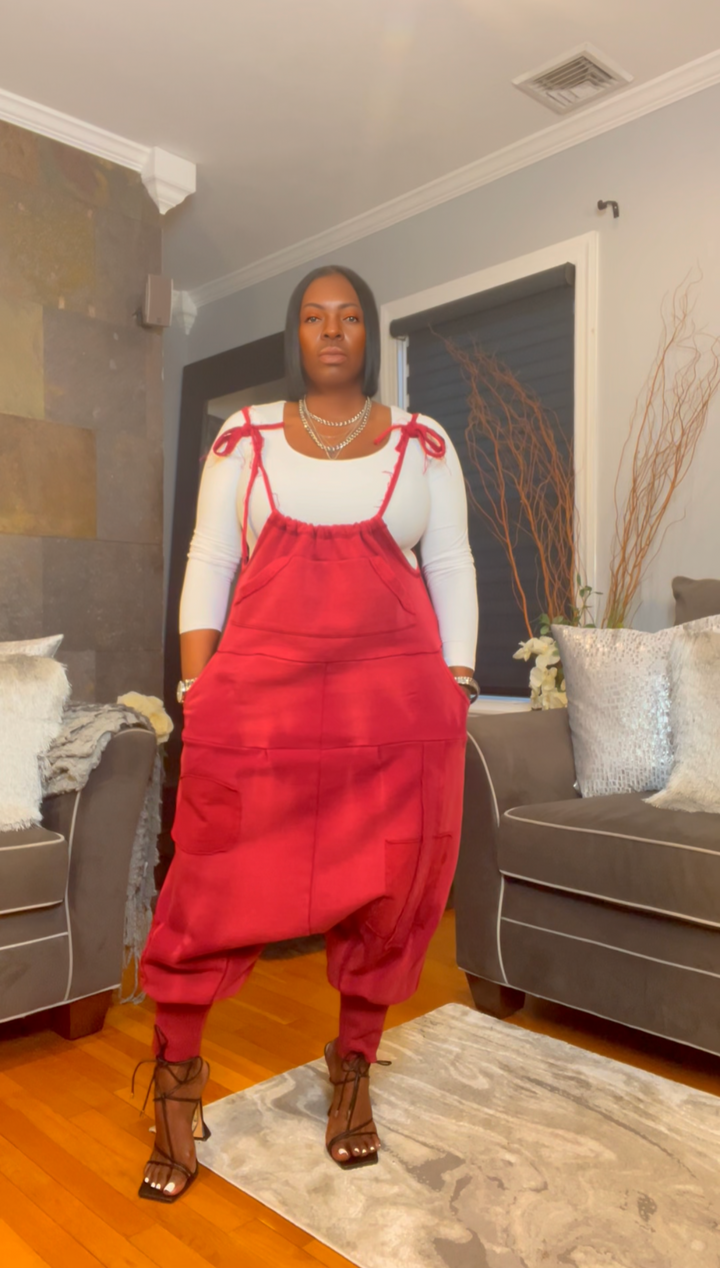 The "Jahzara" Oversized Harem Jumper in Red | Pre-Order - Ships Between November 15th - November 30th