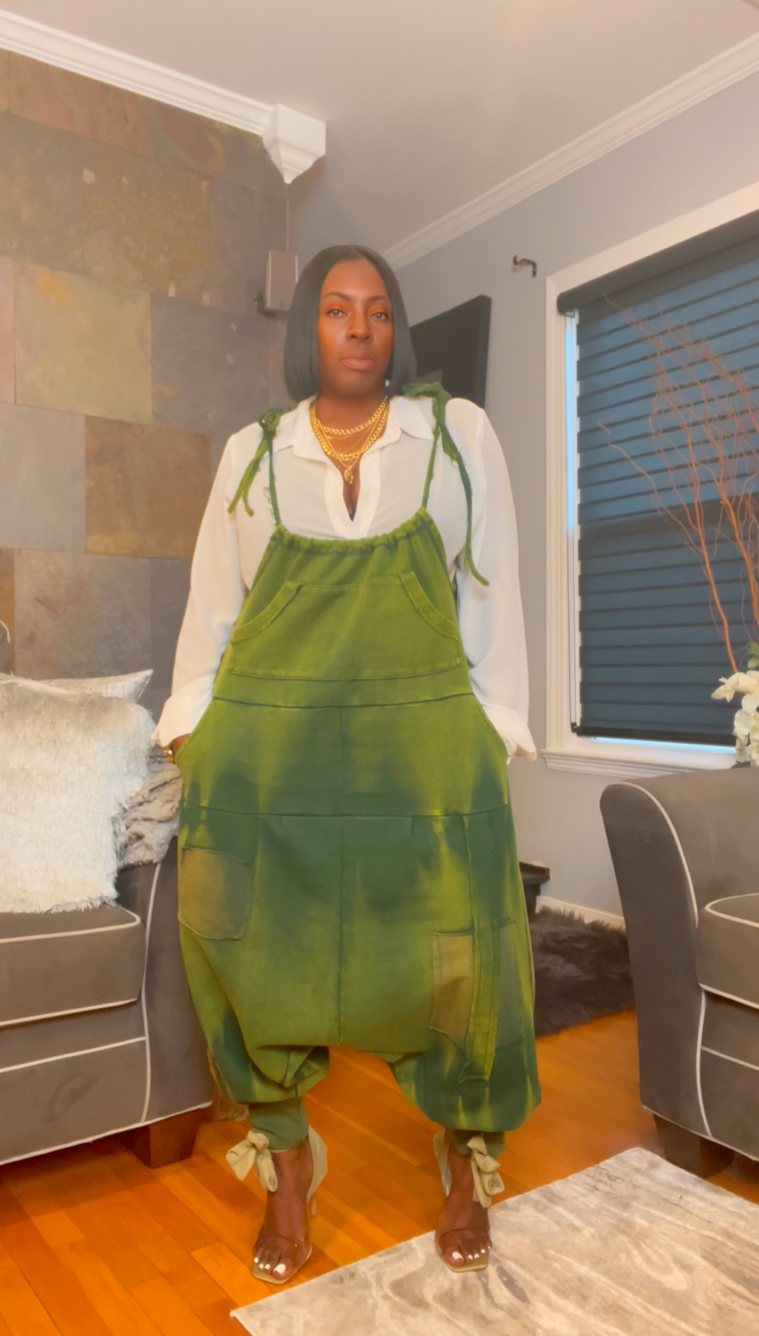 The "Jahzara" Oversized Harem Jumper in Green | Pre-Order - Ships Between November 30th - December 8th