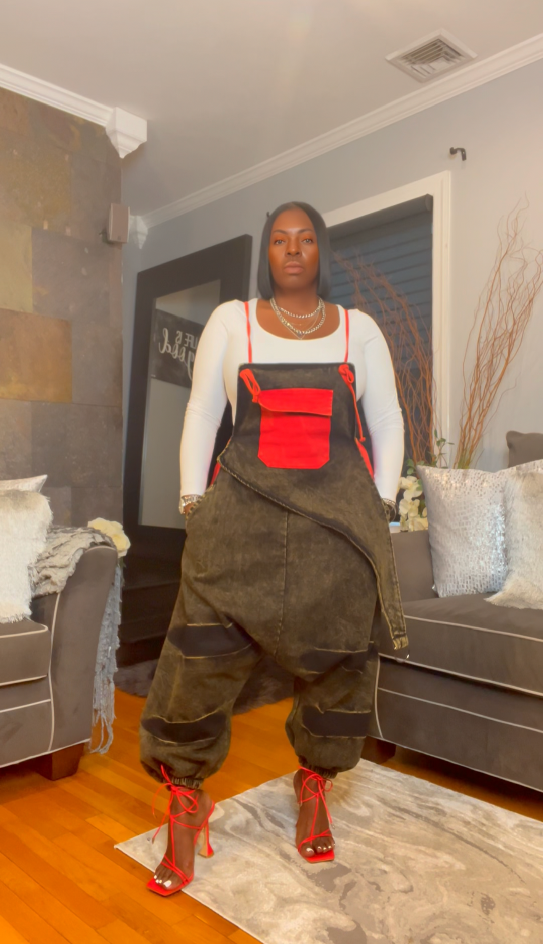 The "Zamirah" Oversized Jumper in Red | Pre-Order - Ships Between November 30th - December 20th