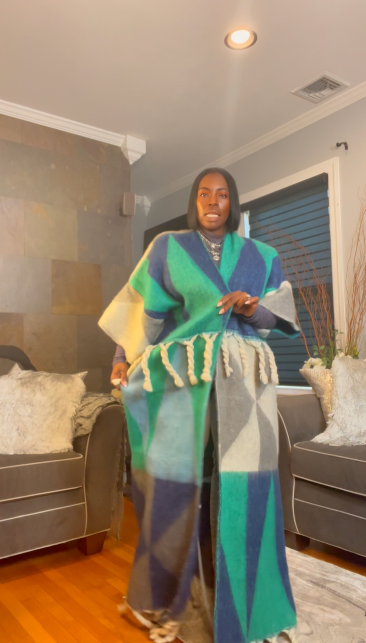 The "Material Girl" Long Kimono Sweater in Multicolor 3 | Ready to ship