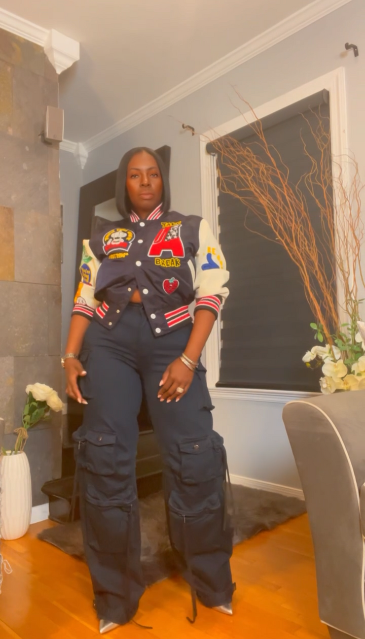 The "Maelani" Denim Cargo In Navy | Ready to Ship