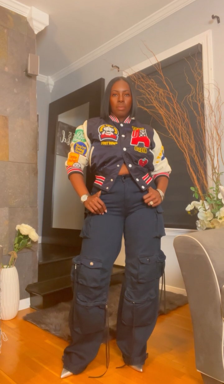 The "Maelani" Denim Cargo In Navy | Ready to Ship