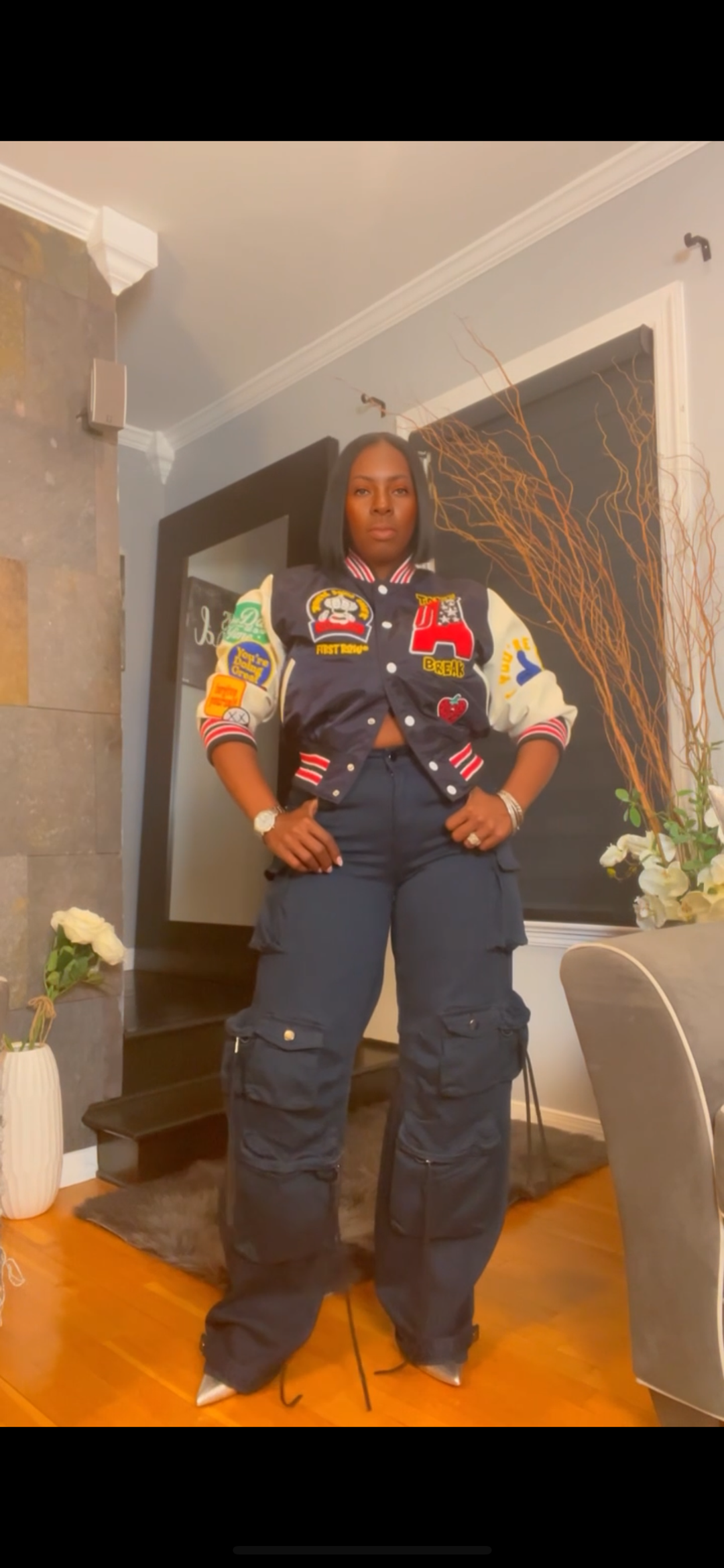 The "Maelani" Denim Cargo In Navy | Ready to Ship