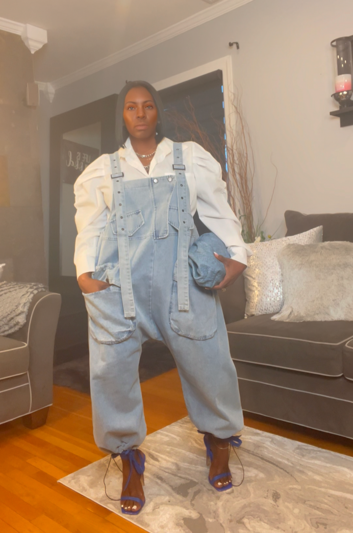 The "Nikki" Oversized Overalls in Light Wash | Last Stock🔥Ships Next Day
