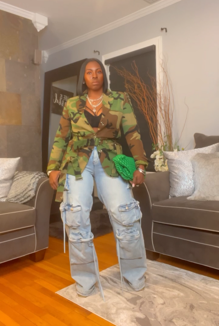 The "Kahlina" Tactical Cargo Jeans in Light Wash | Ships Next Day