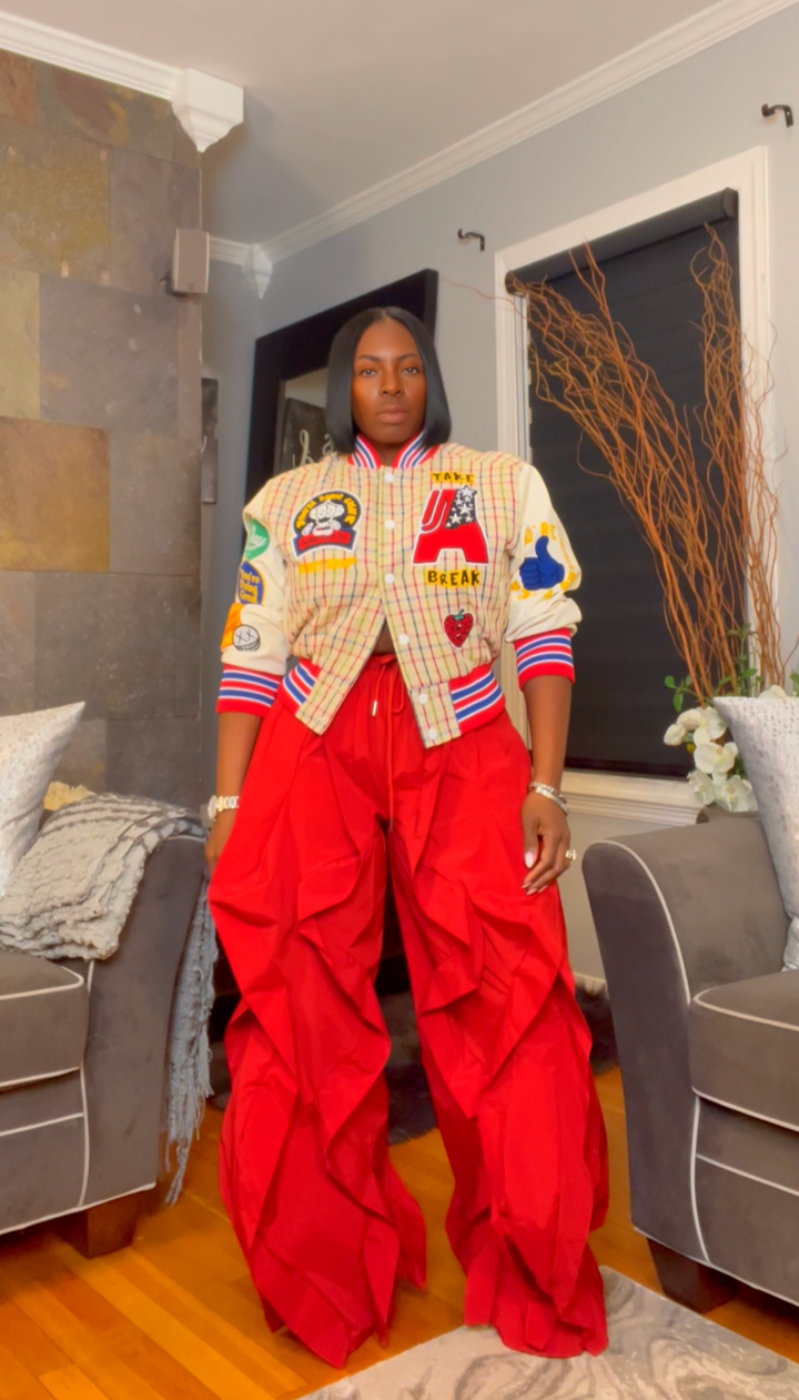 The "Shakyra" Wavy Pants in Red | Ready to Ship