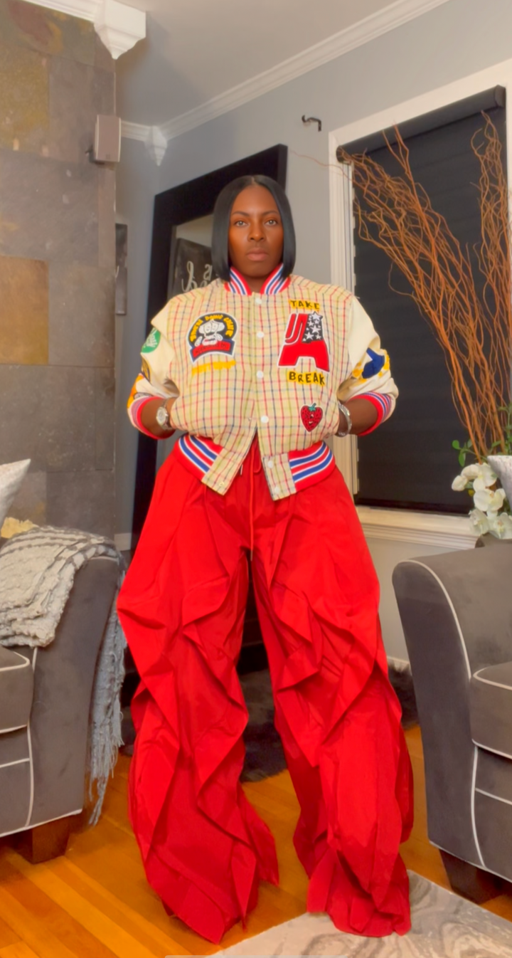 The "Shakyra" Wavy Pants in Red | Ready to Ship