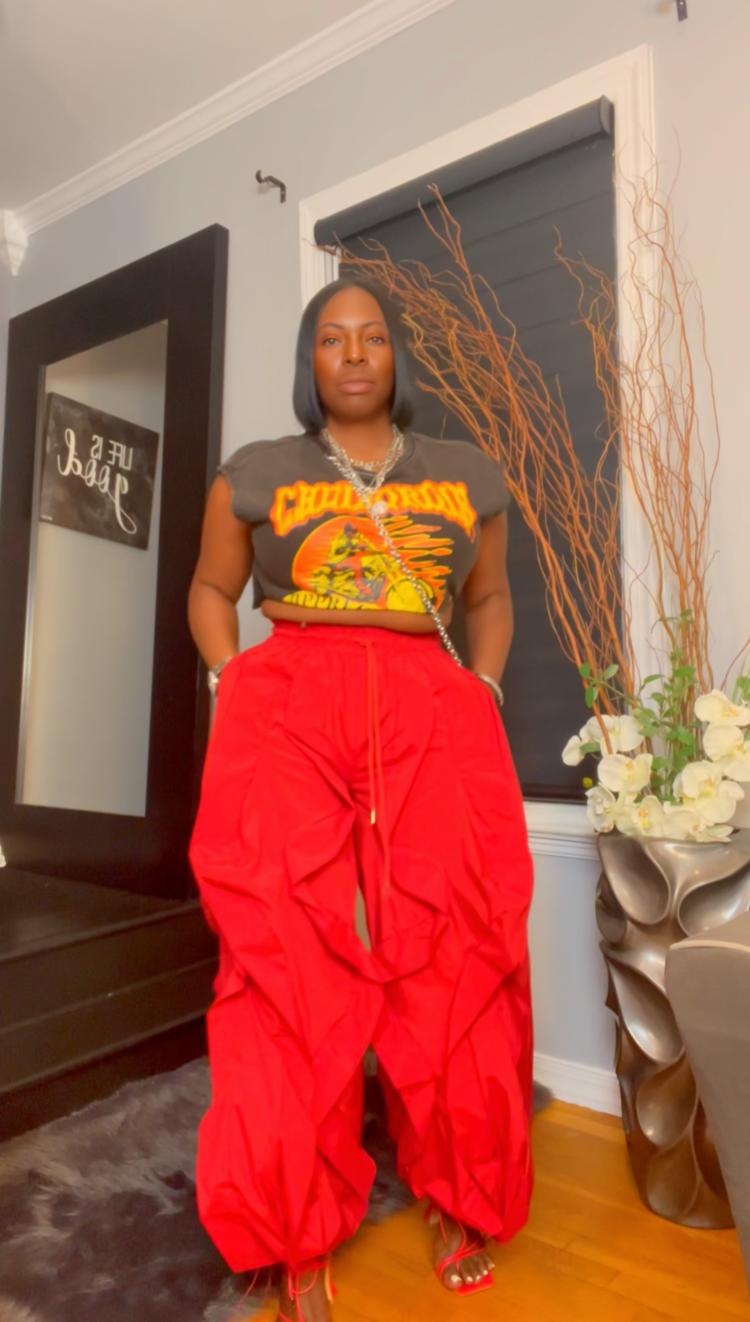 The "Shakyra" Wavy Pants in Red | Free Shipping Included