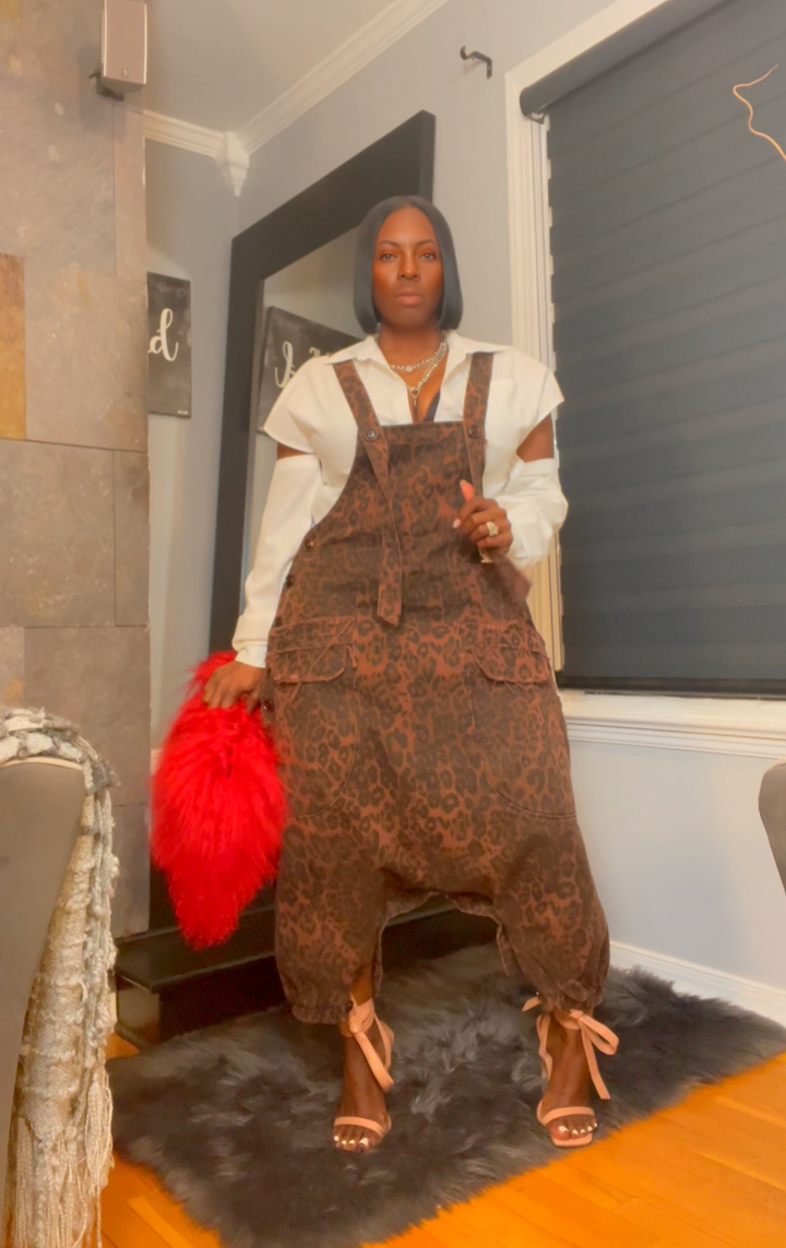 The "Makiya" Oversized Leopard Denim Jumper | Ready to ship