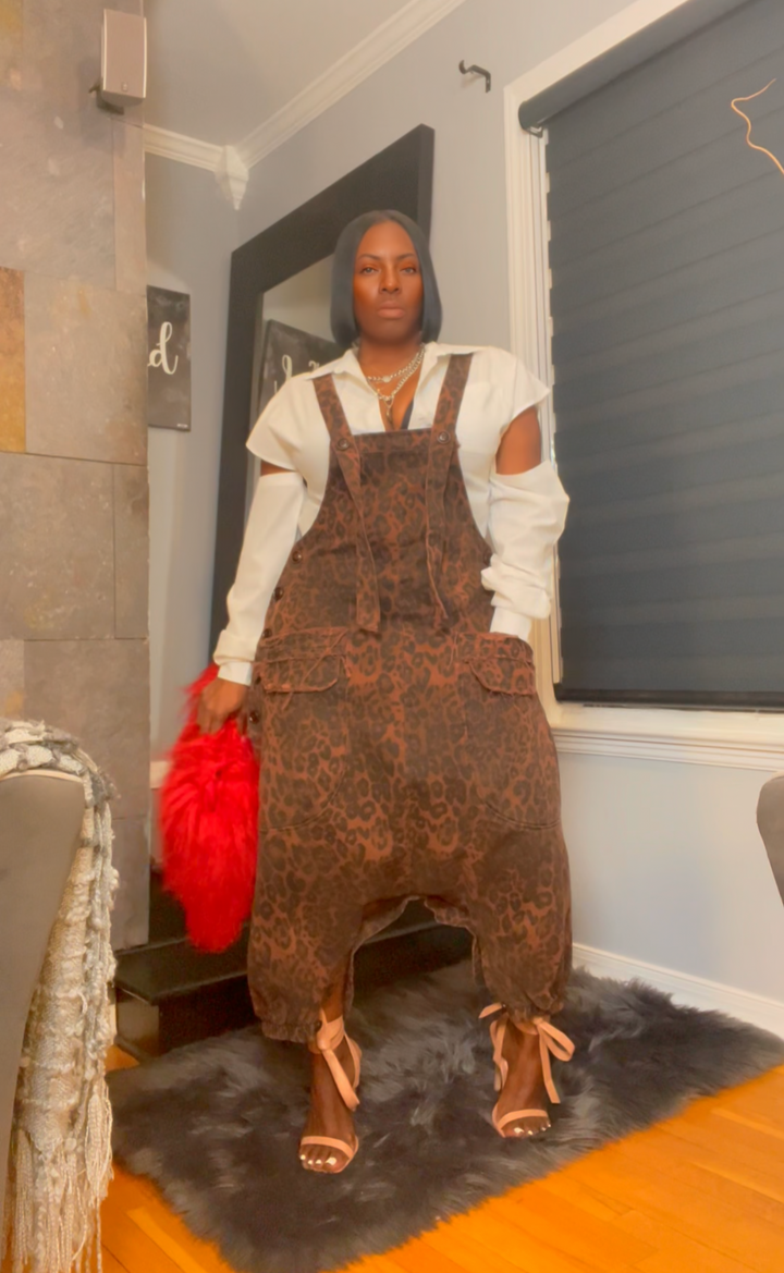 The "Makiya" Oversized Leopard Denim Jumper | Ready to ship