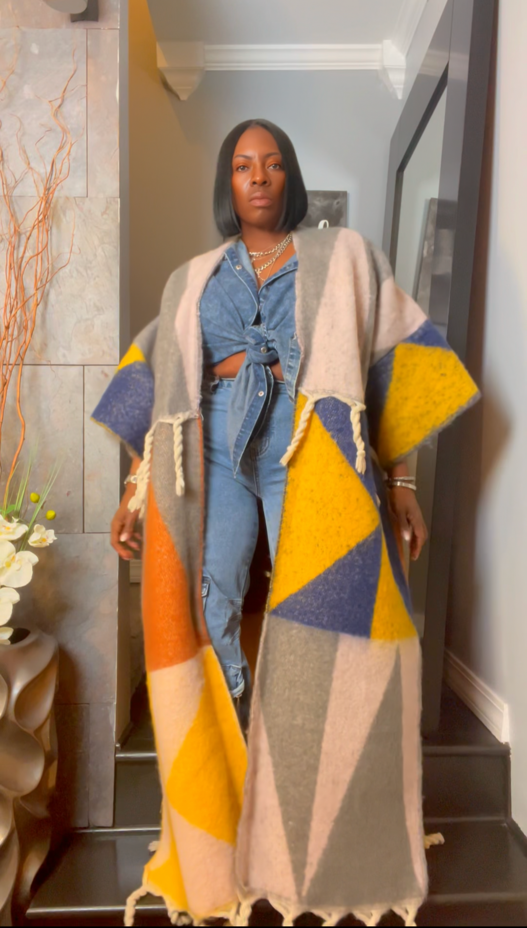 The "Material Girl" Long Kimono Sweater in Multicolor 5 | Pre-Order - Ships Between June 10th and June 15th